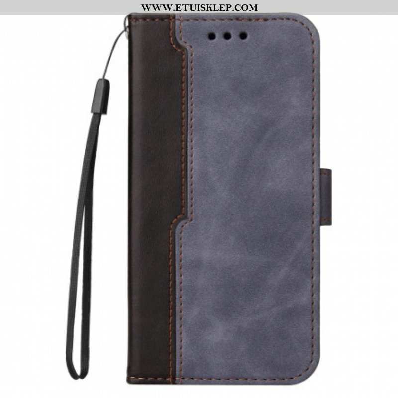 Etui Folio do Oppo A94 5G Kolorowa Dwukolorowa Sztuczna Skóra